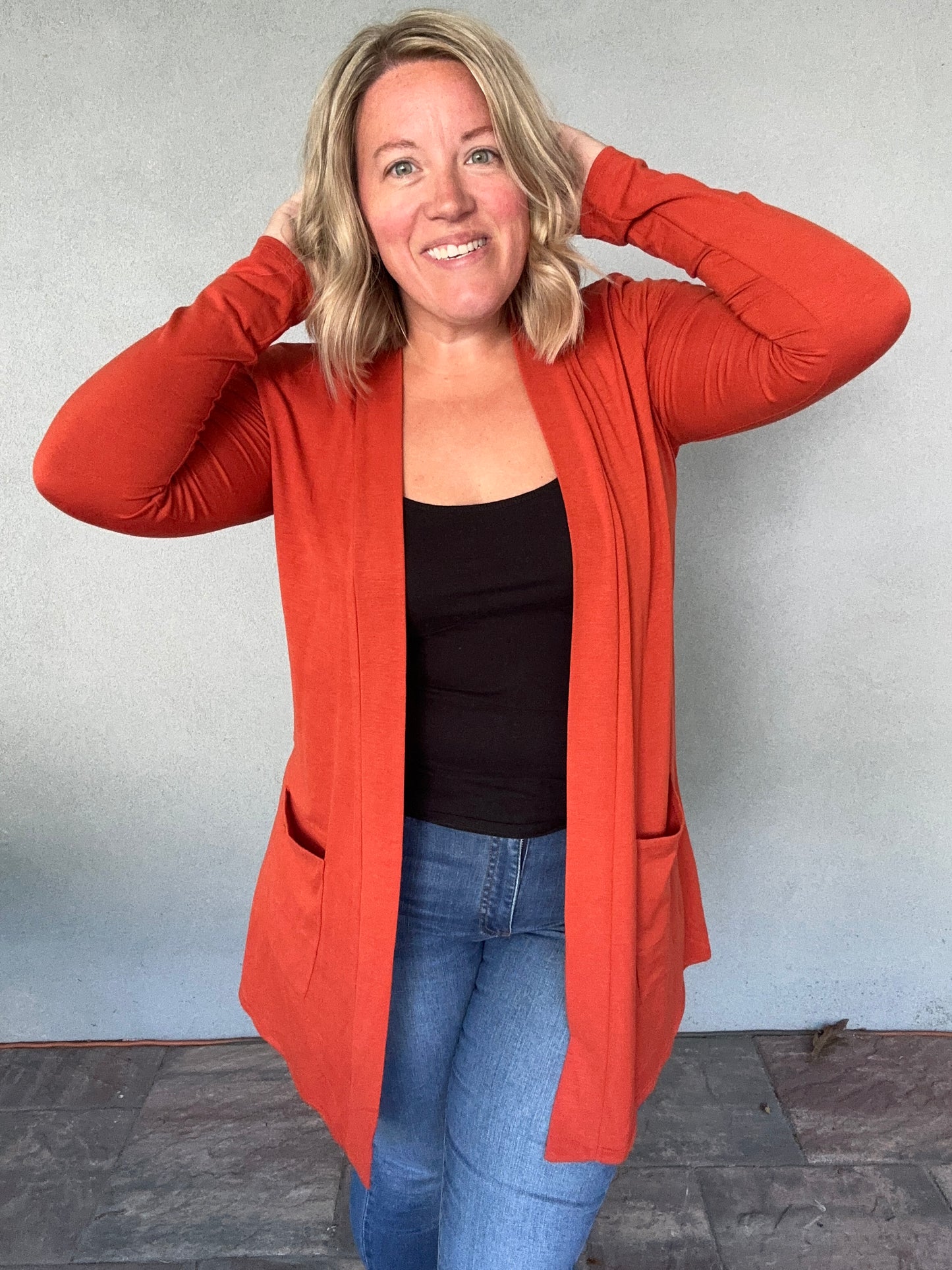 The Essential Cardigan in Pumpkin