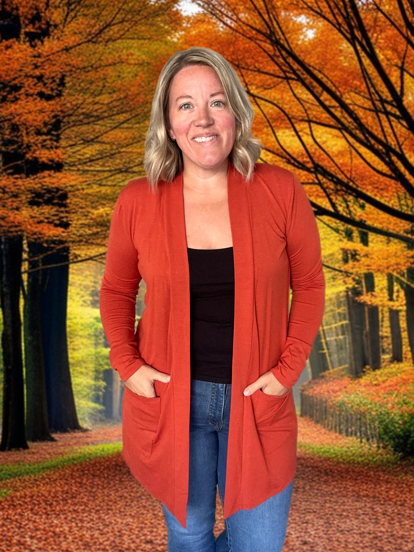 The Essential Cardigan in Pumpkin