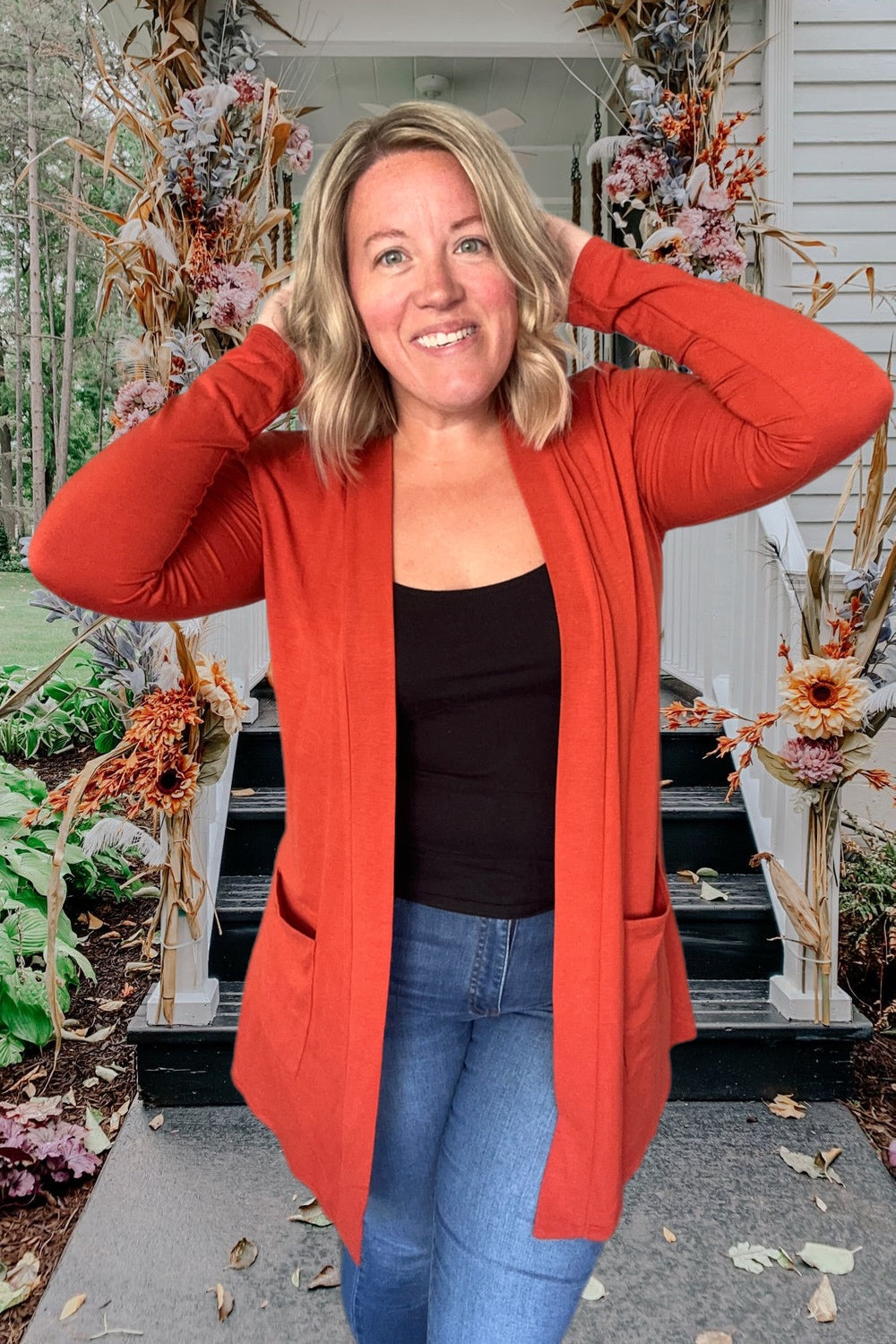 The Essential Cardigan in Pumpkin