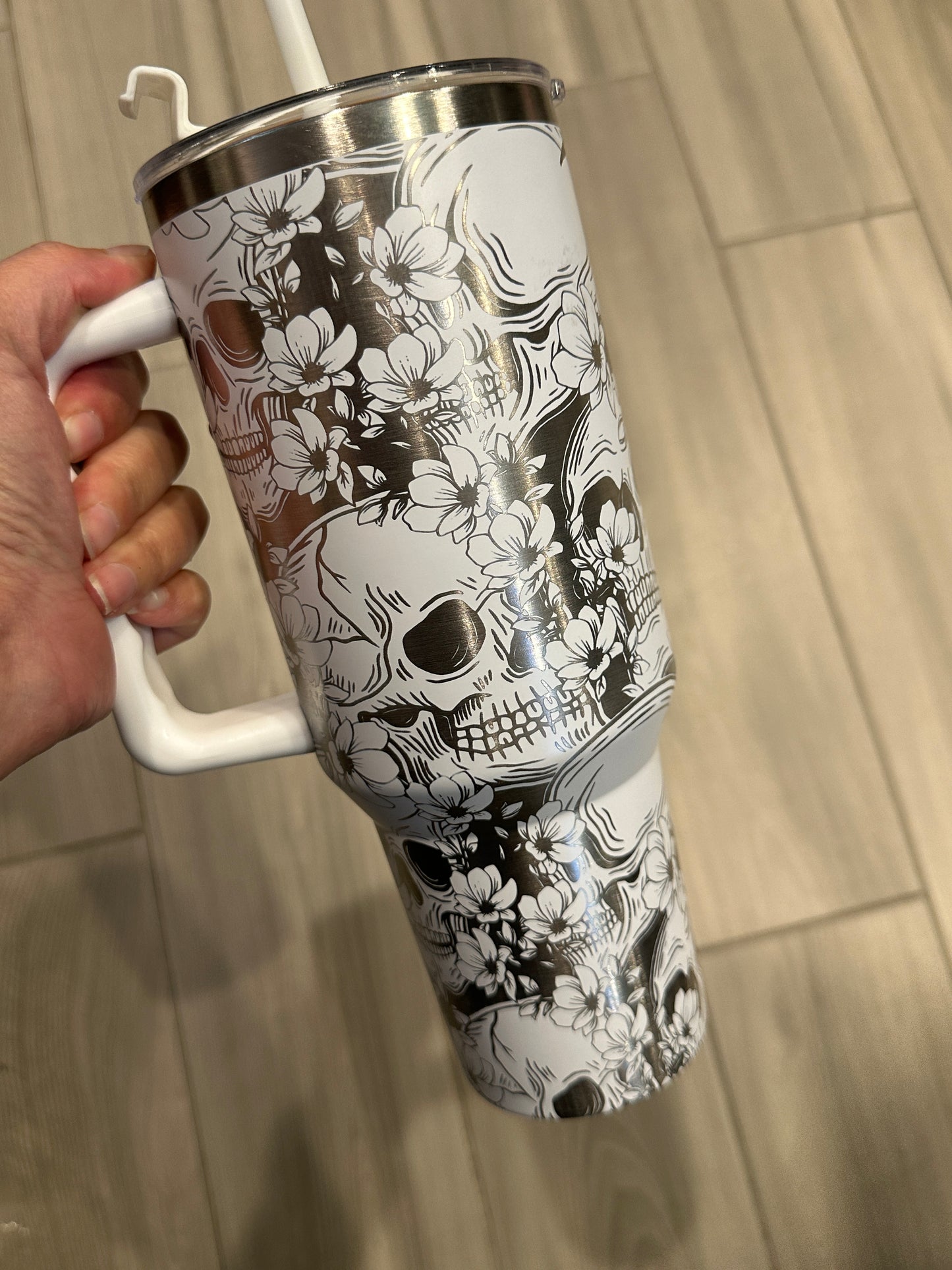 Floral Skull 40oz Tumbler