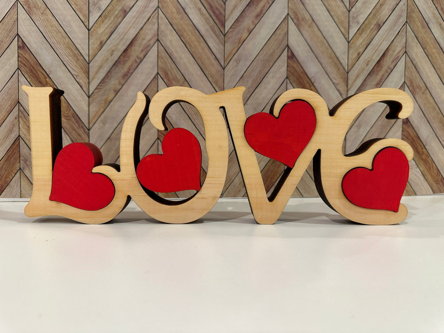 Love with Hearts Shelf Sitter