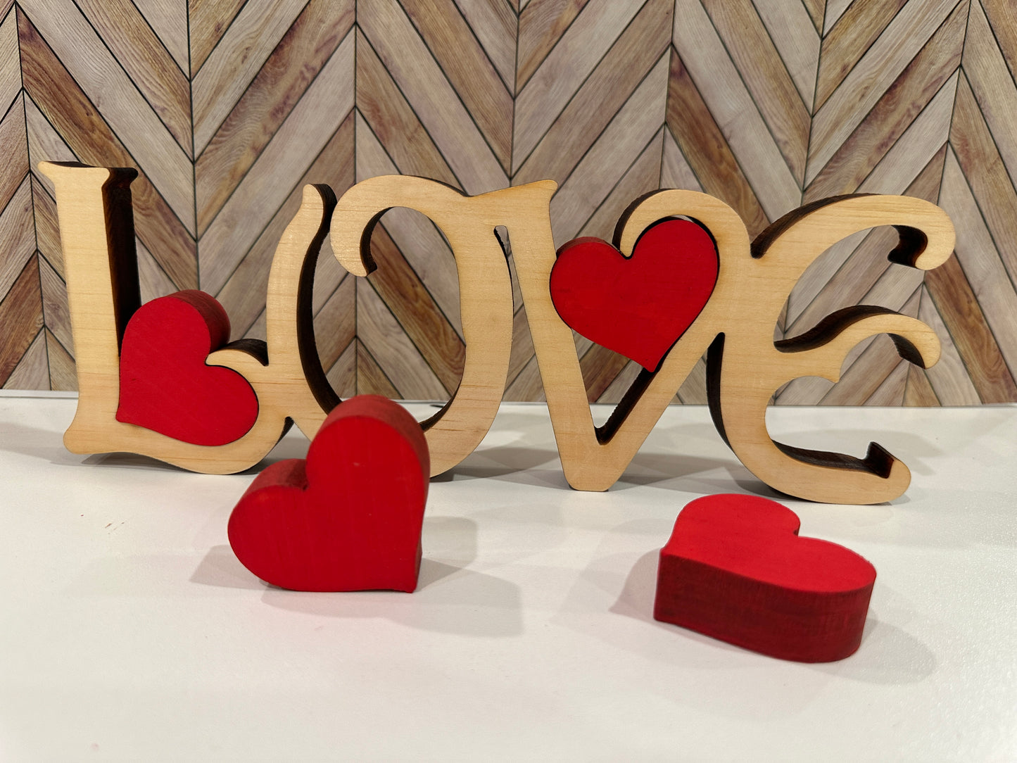 Love with Hearts Shelf Sitter