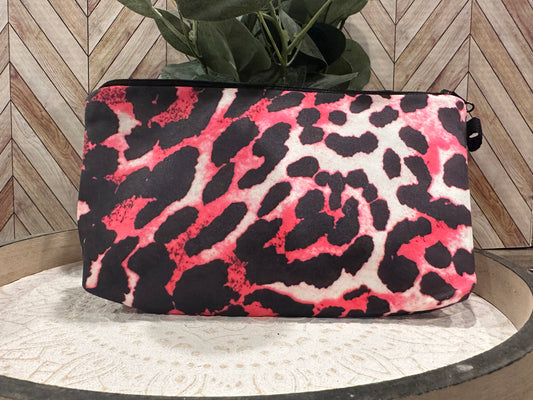 Pink Large Leopard Cosmetic Pouch