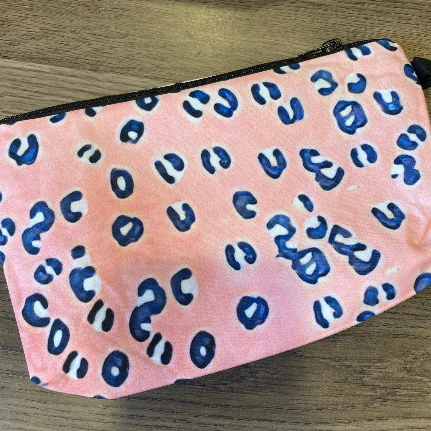 Pink & Blue Leopard Cosmetic Pouch