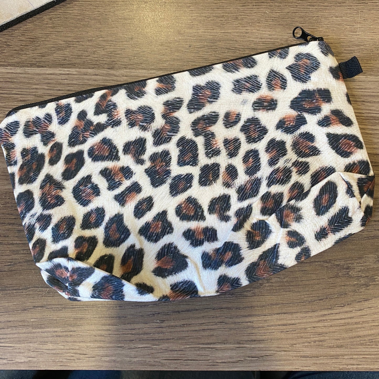 Cream Leopard Cosmetic Pouch