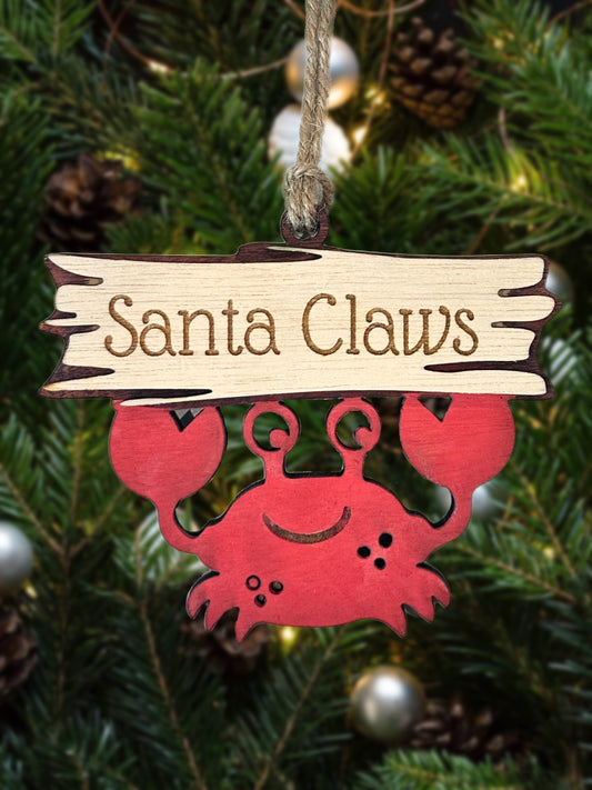 Santa Claws Crab Ornament