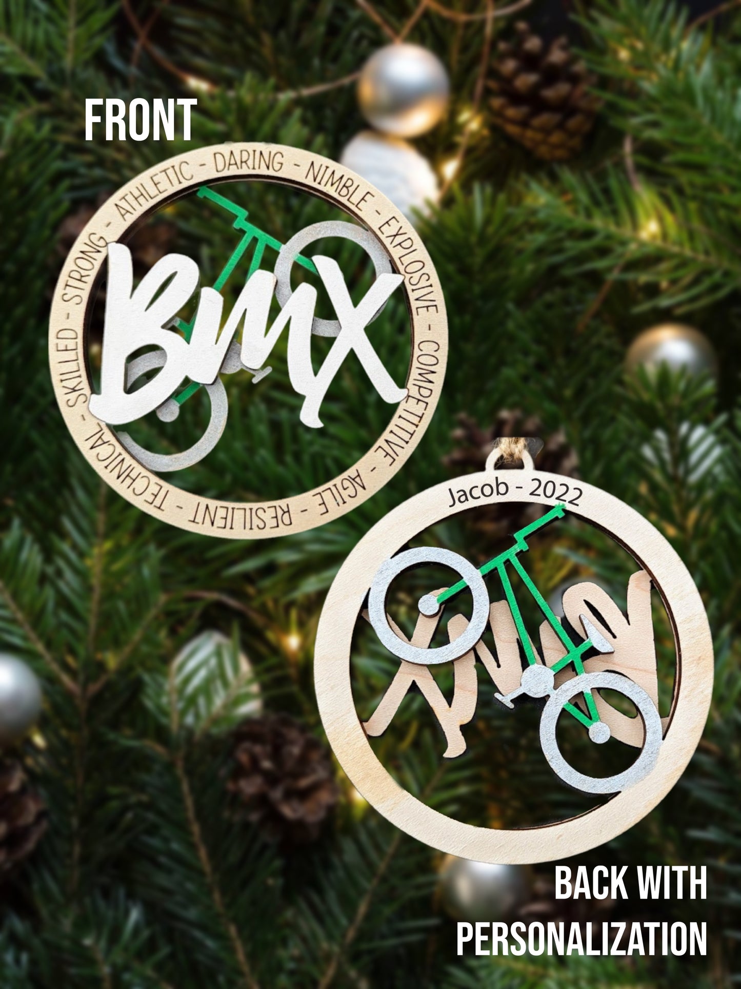 Personalized Double Sided BMX Ornament