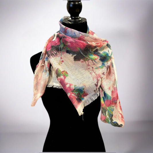 Floral Lightweight Scarf - pink