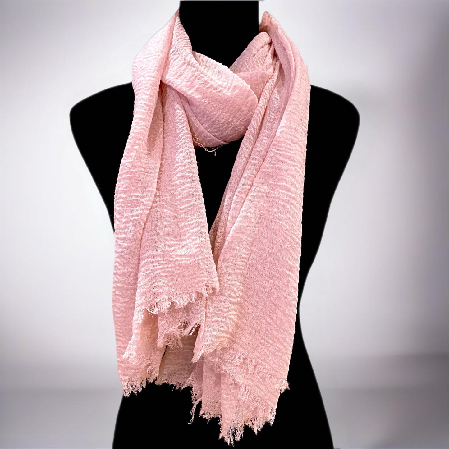 Solid Lightweight Frayed Edge Scarf