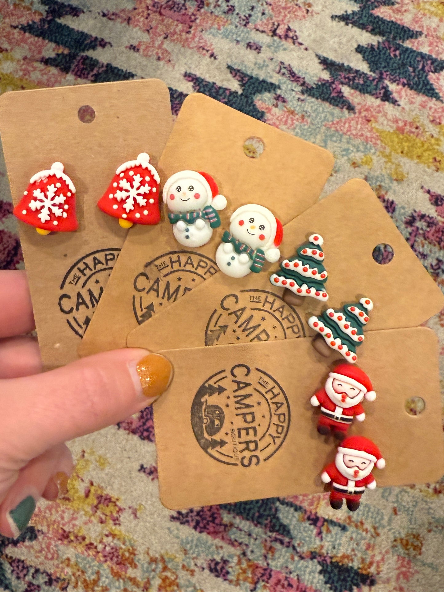 Classic Christmas Clay Stud Earrings