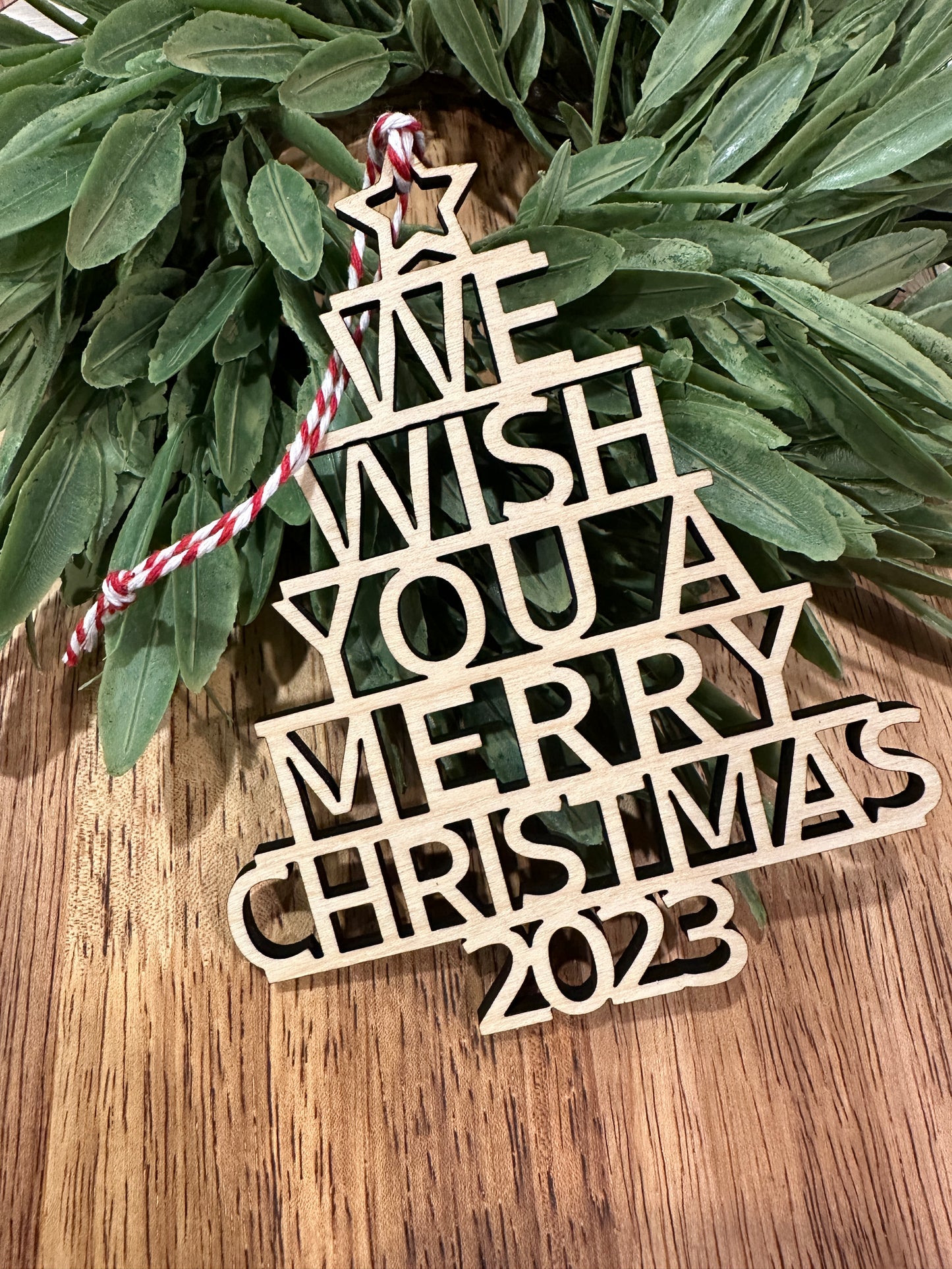 Wish You a Merry Xmass tree ornament