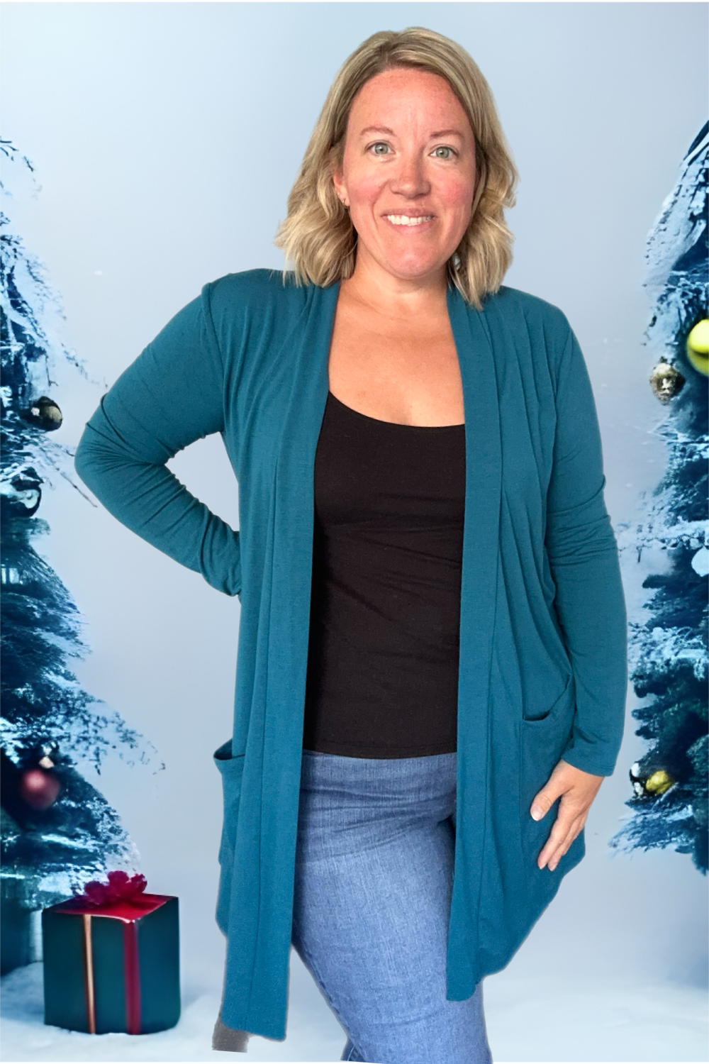 The Essential Cardigan in Teal