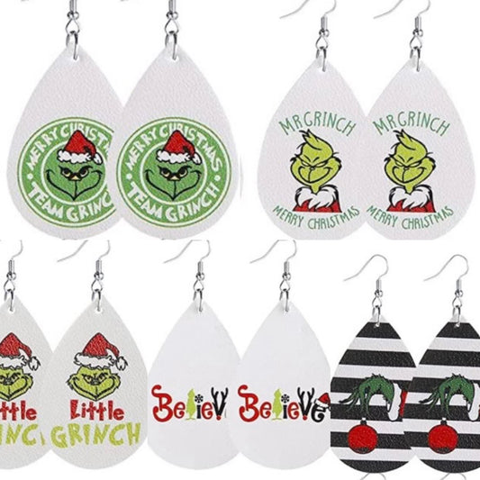 Grinch Leather earrings