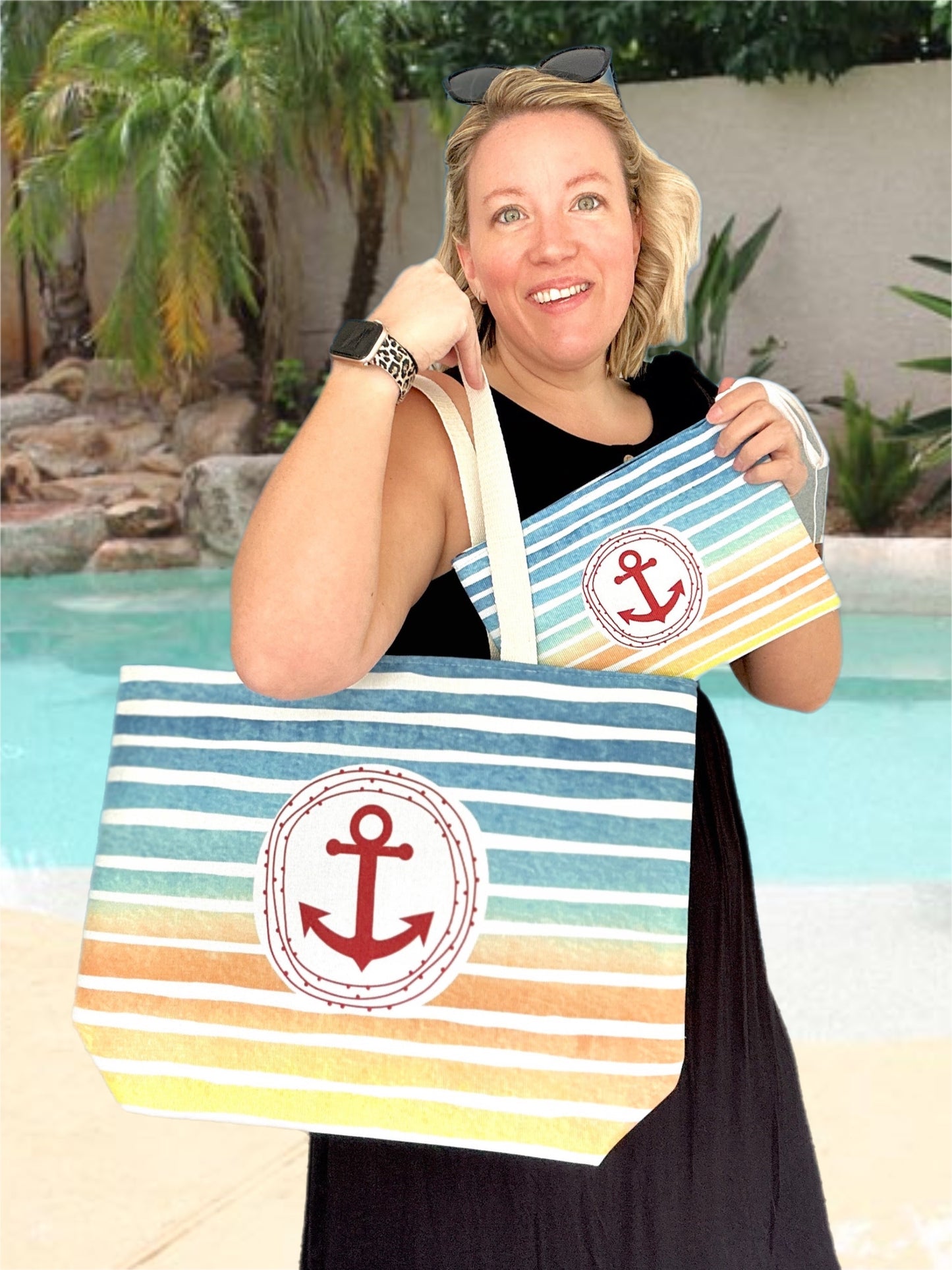 Sunset Anchor Tote & Wristlet