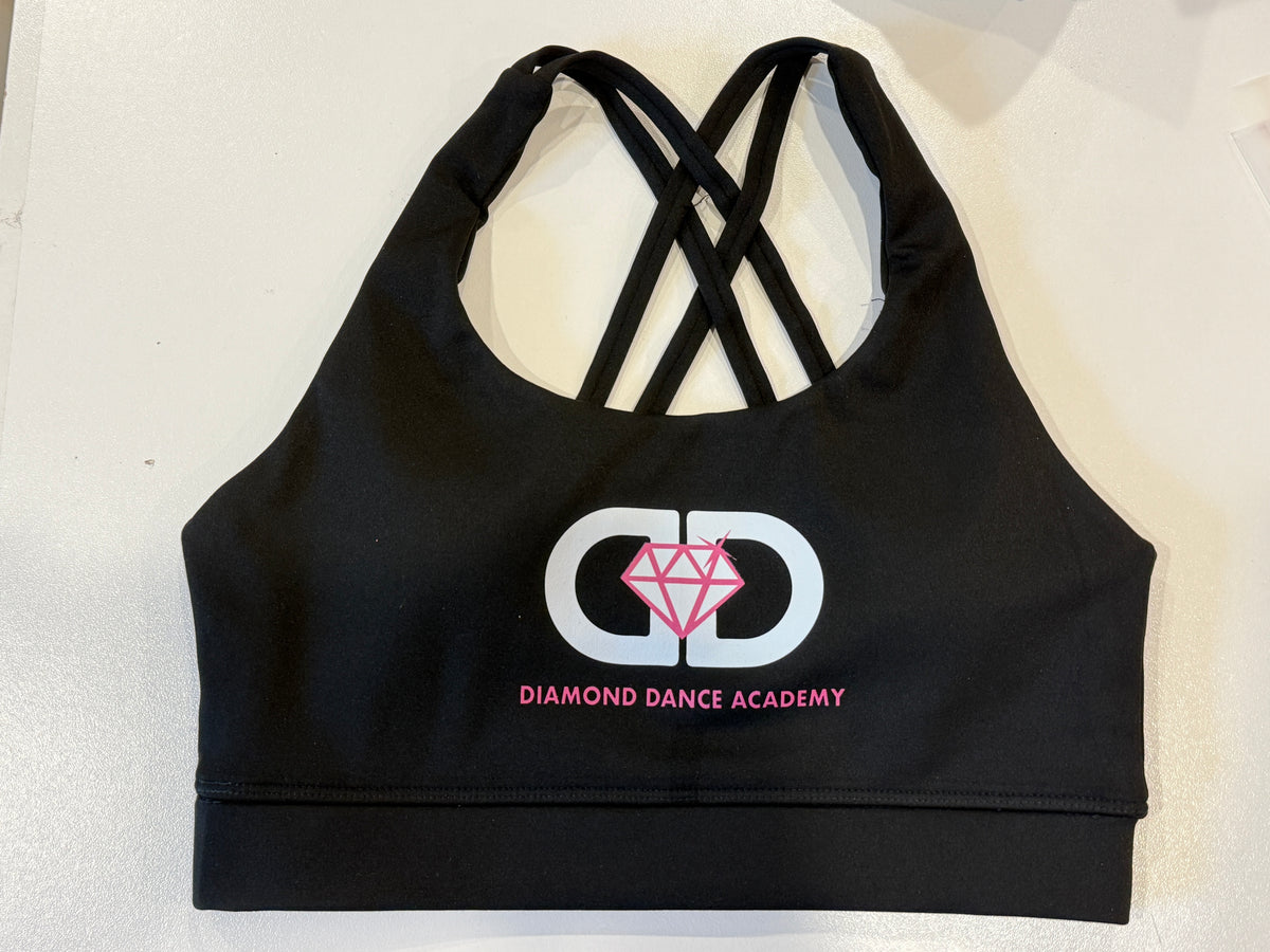 Diamond Dance Black Sports Bra