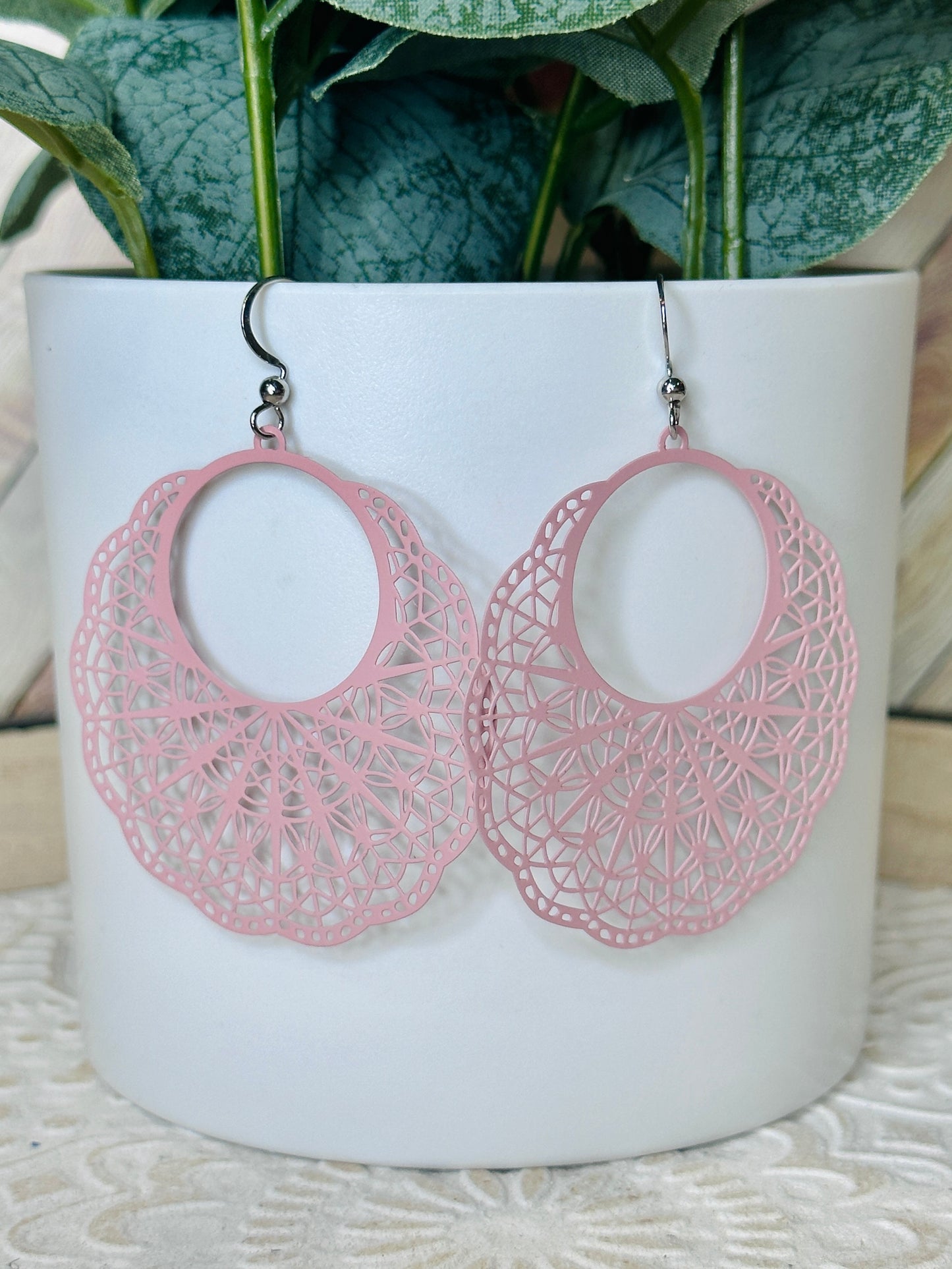 Colored Round Cutout Earrings