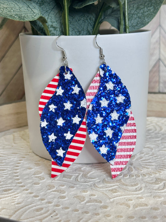 Americana Faux Leather Earring