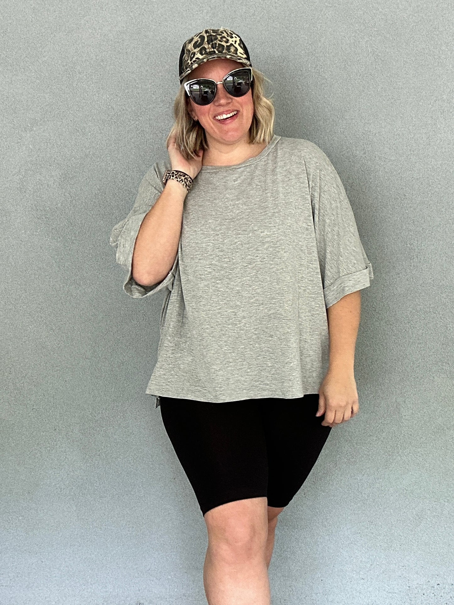 Gray Oversized Boxy Tee