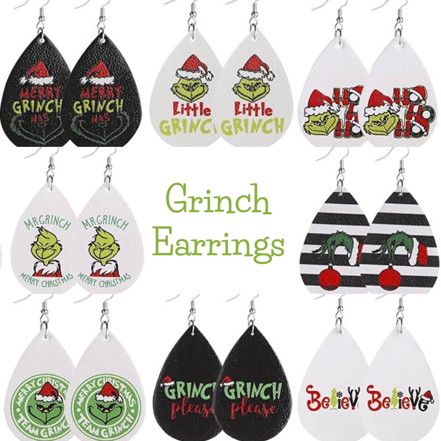 Grinch Leather earrings