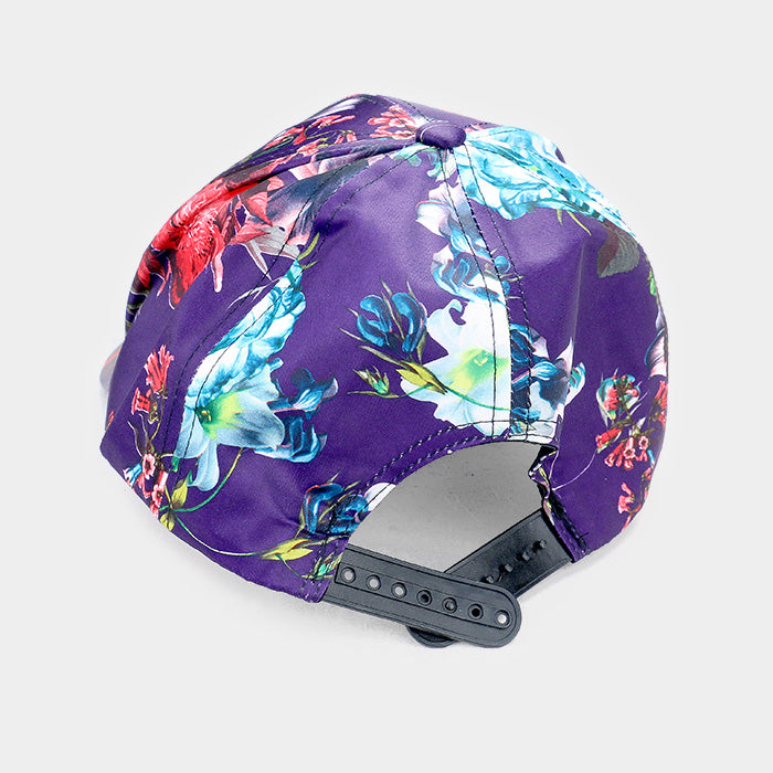 Purple Floral Baseball Cap