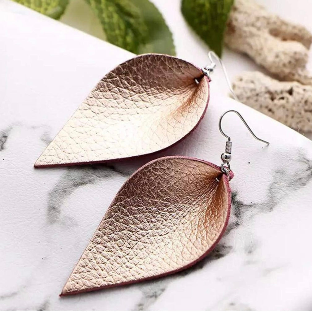 Leaf Leather Earrings