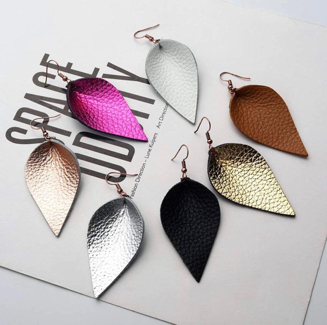 Leaf Leather Earrings