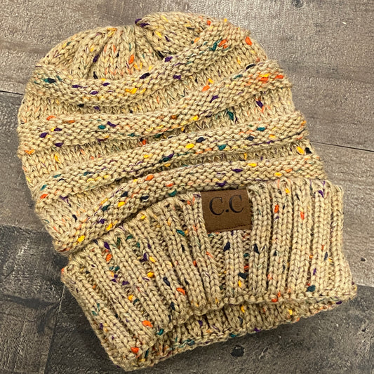 CC Confetti Beanie Hat - Coffee