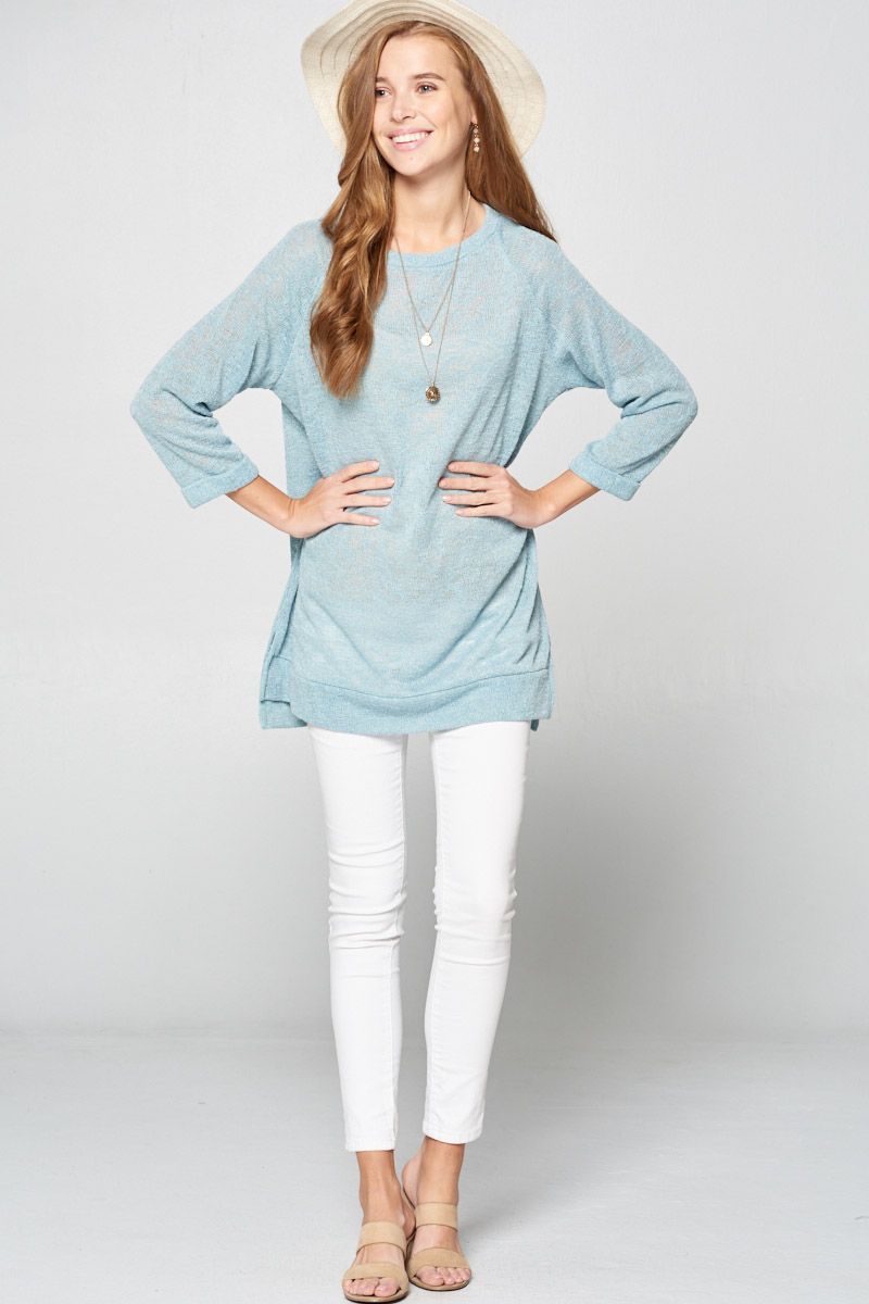 Lightweight, Semi Sheer Oversize Knit Tunic