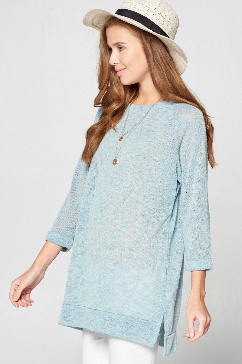 Lightweight, Semi Sheer Oversize Knit Tunic