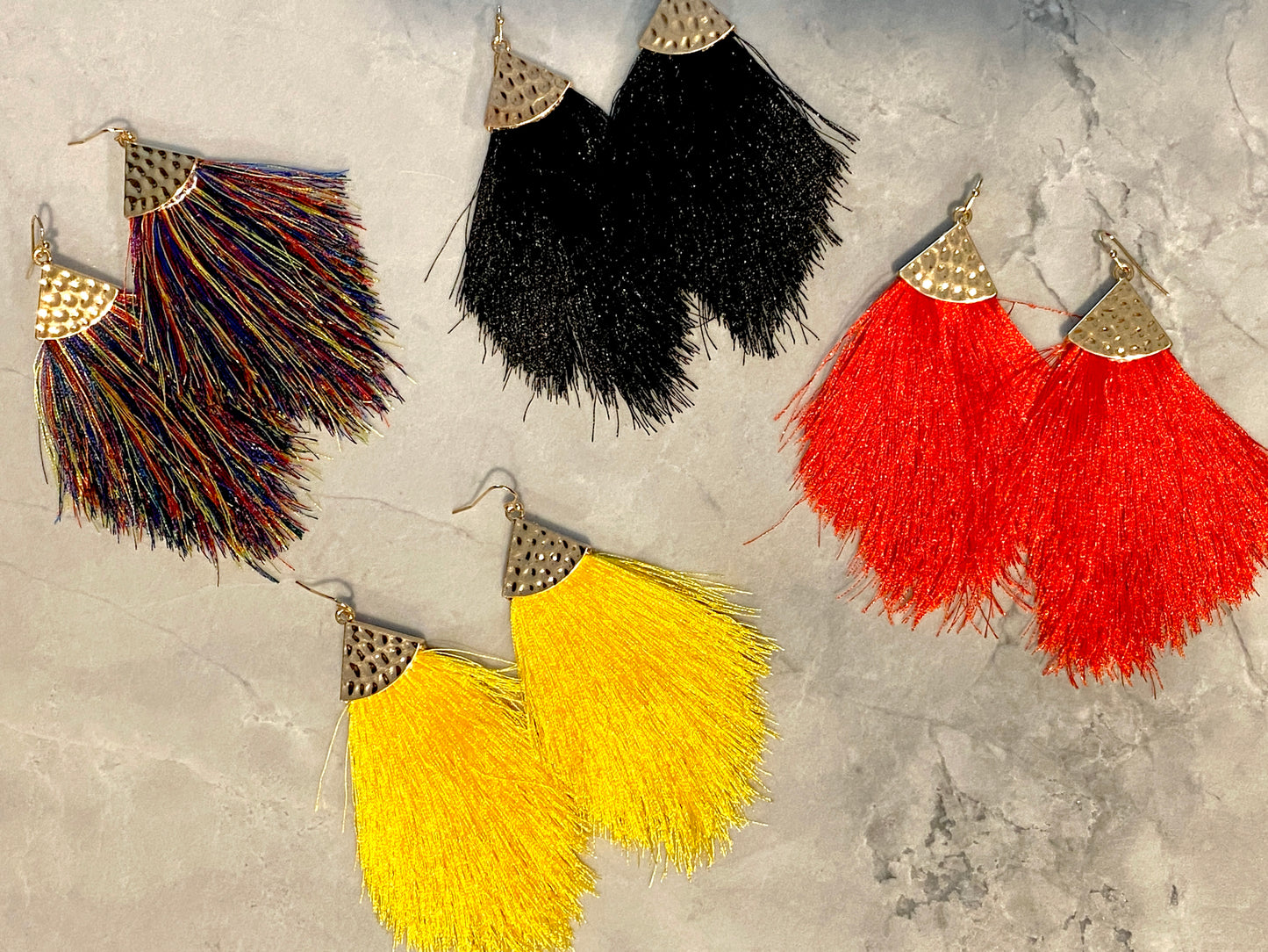 Boho Fringe Feather Earrings