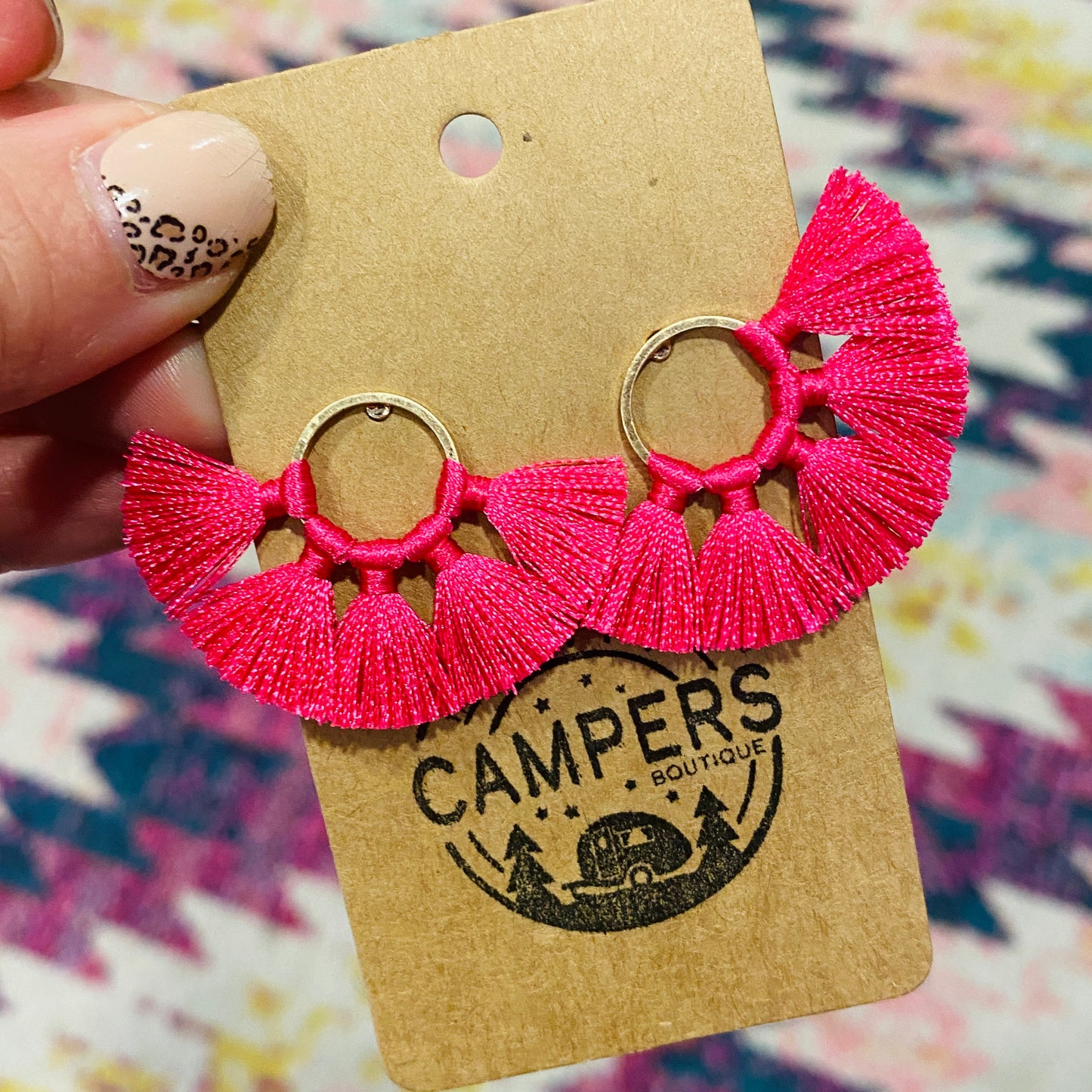 Pink Tassel Earrings