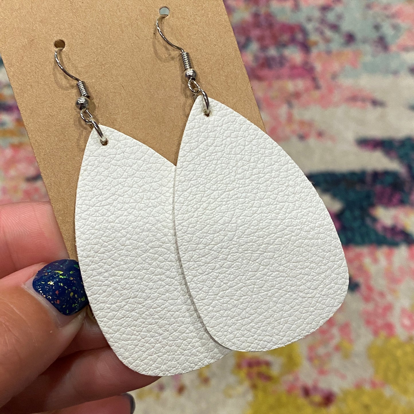 Solid Leather Drop Earrings