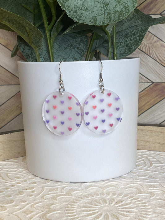 Frosted Ombré Hearts Earrings