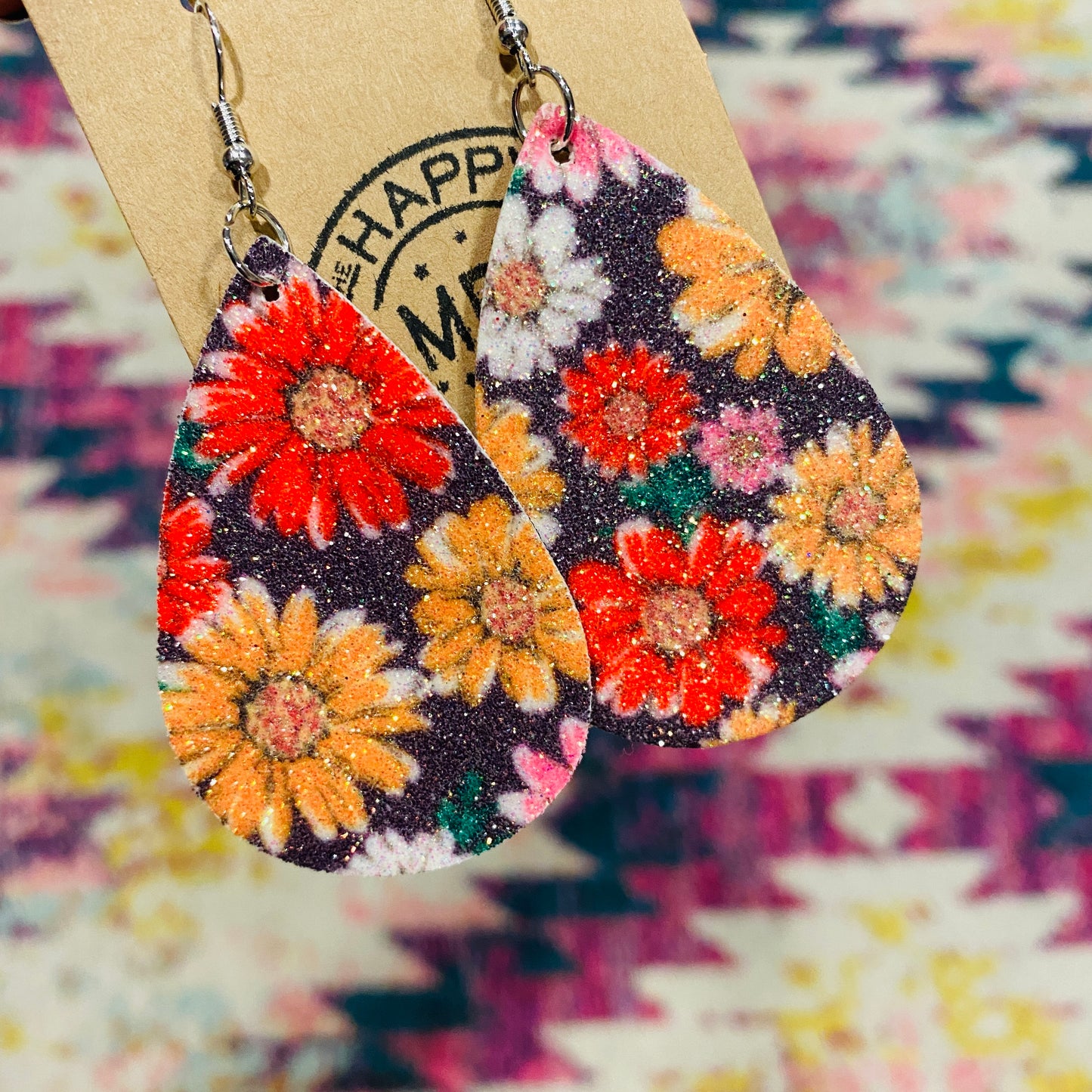 Gerber Daisy leather Earrings