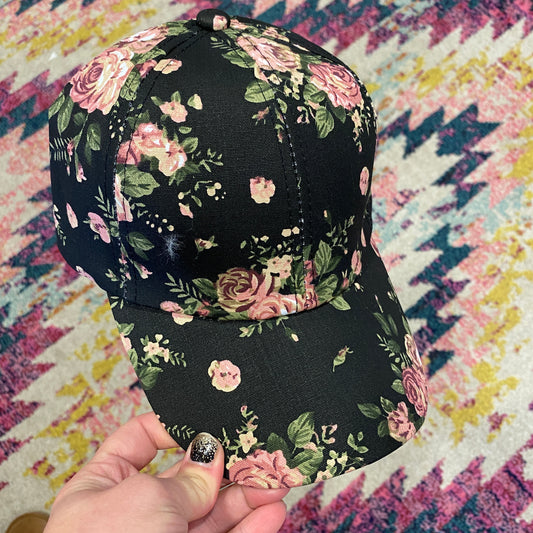 Rose floral Baseball Cap