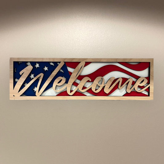 Welcome Flag Wall Hanging