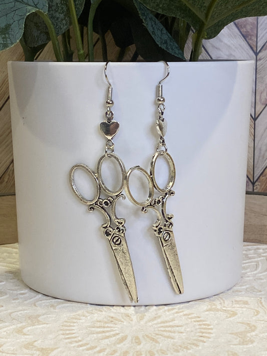 Large Vintage Scissor Dangle Earrings