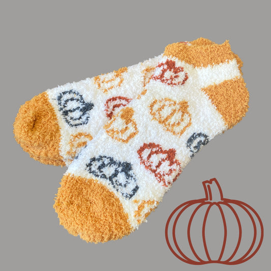 Fuzzy pumpkin Socks