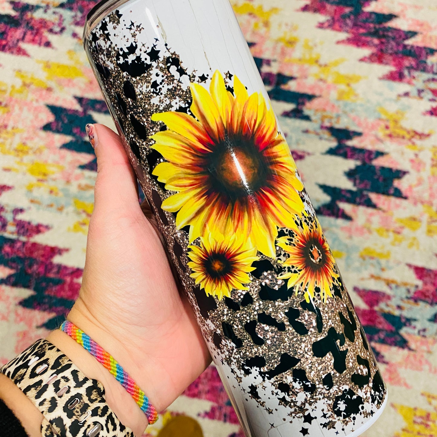 20oz Sunflower Leopard Tumbler