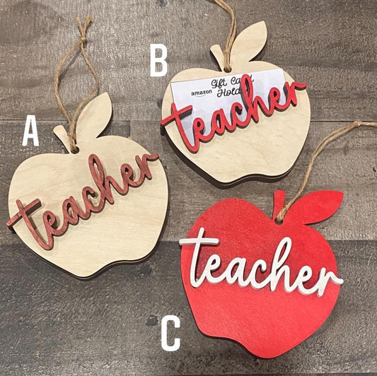 Apple Teacher Gift Card Holder