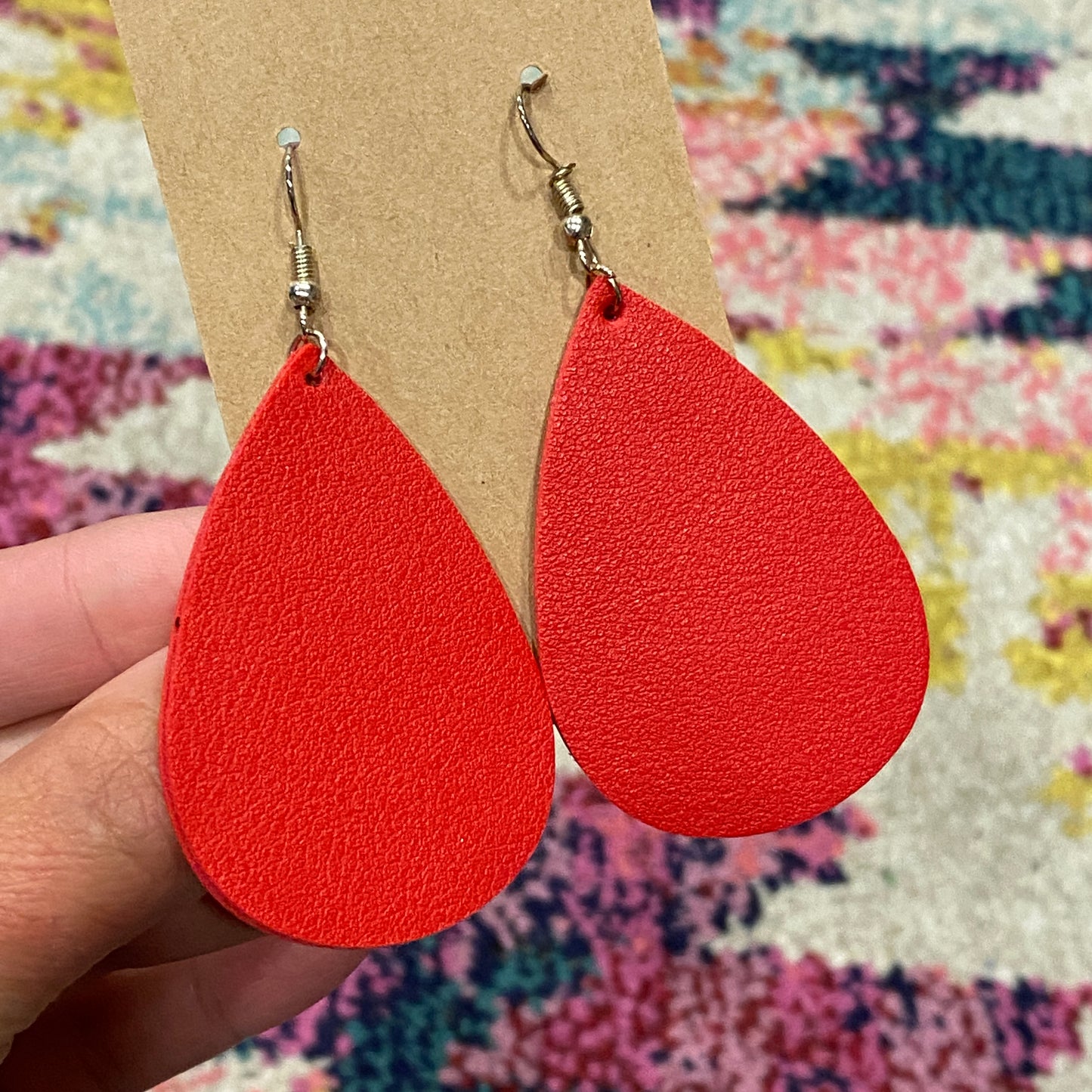 Solid Leather Drop Earrings