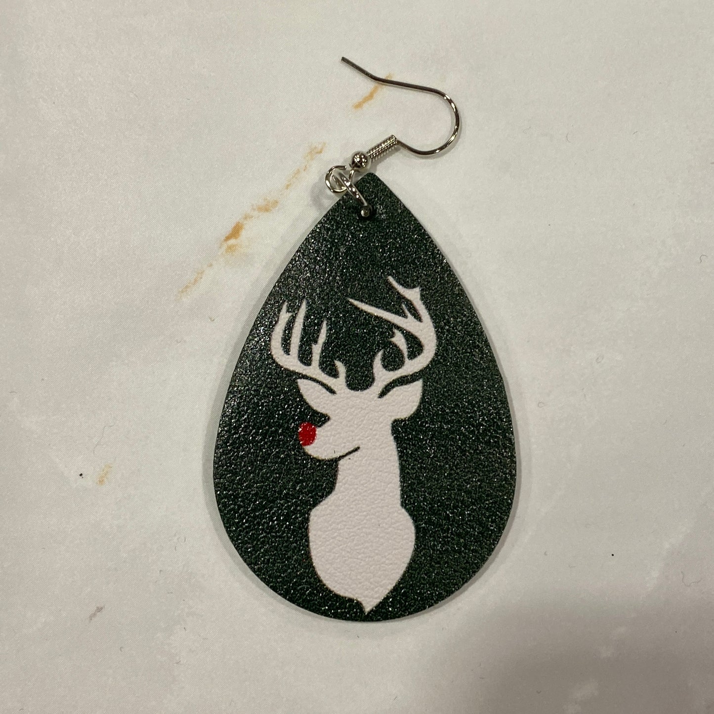 Christmas Leather Drop Earrings