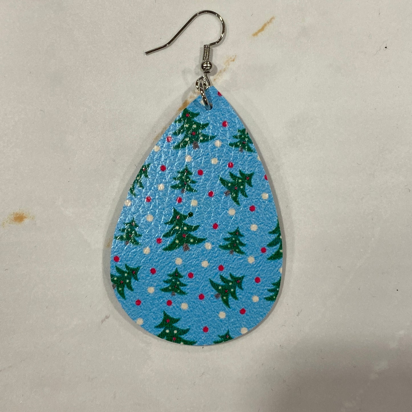 Christmas Leather Drop Earrings