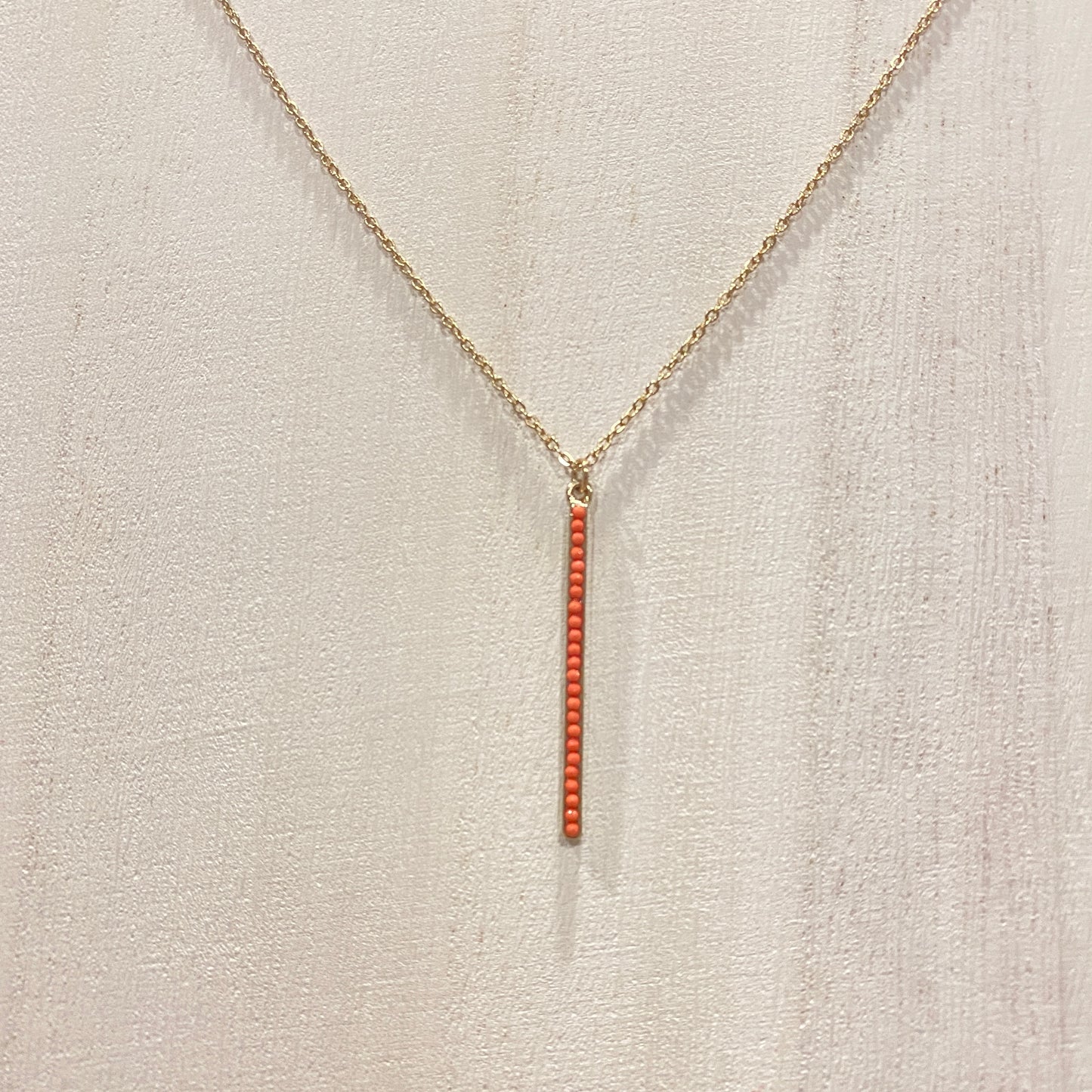 Coral Bar Pendant Necklace