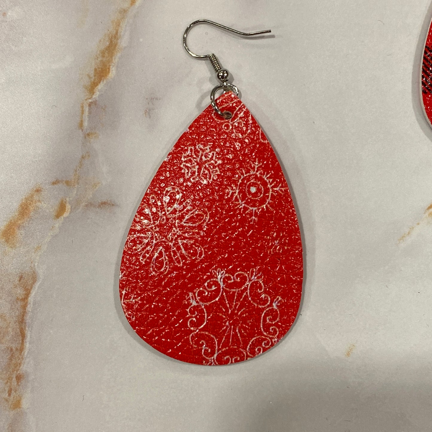 Christmas Leather Drop Earrings