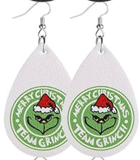 Grinch Leather earrings