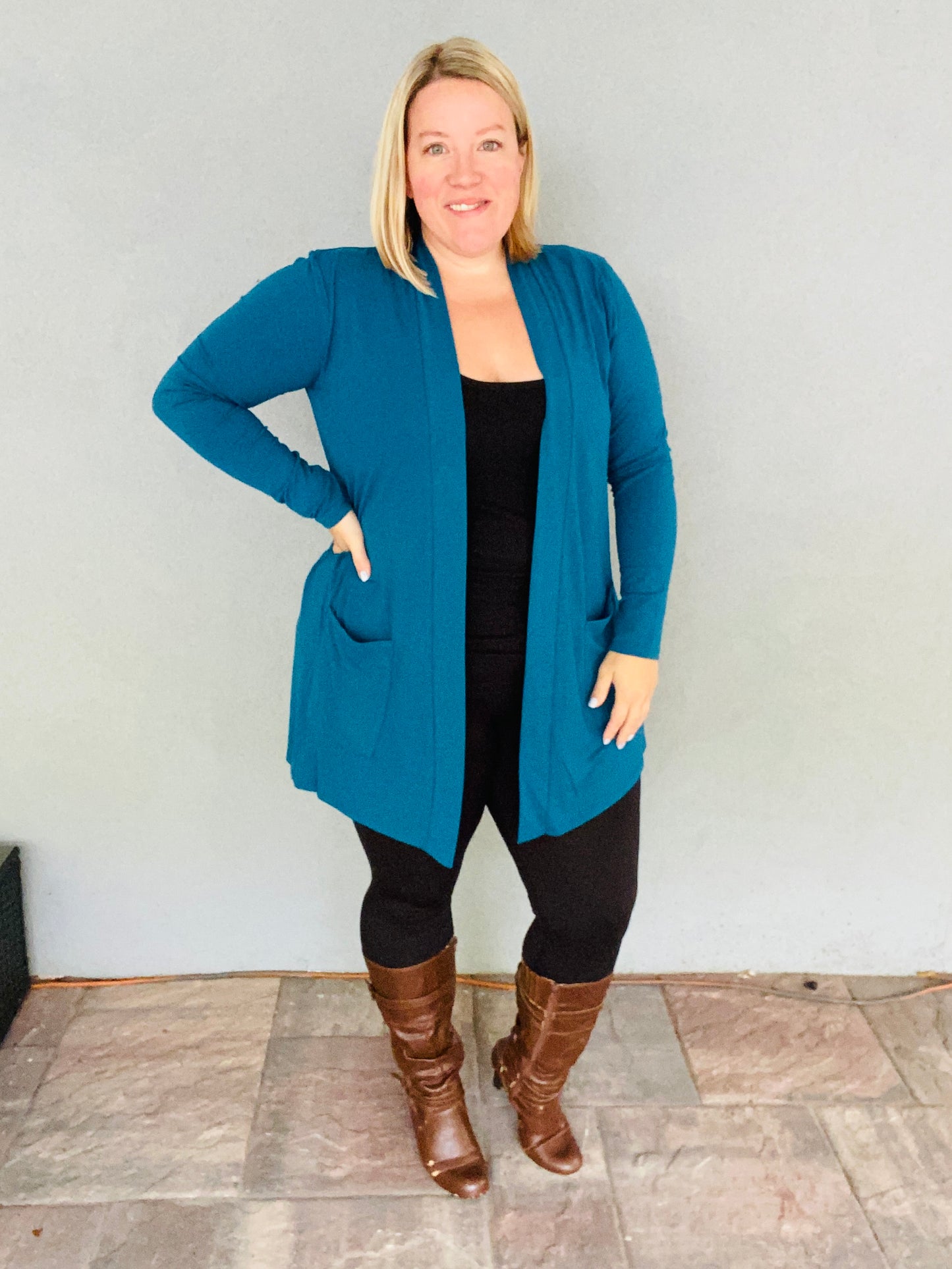 The Essential Cardigan in Teal