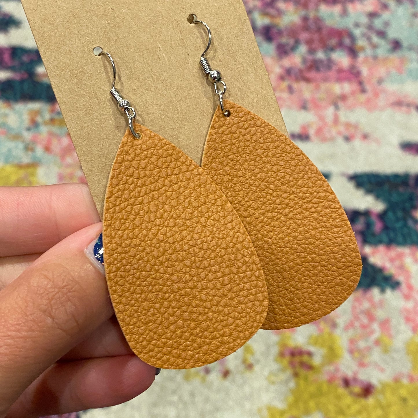 Solid Leather Drop Earrings