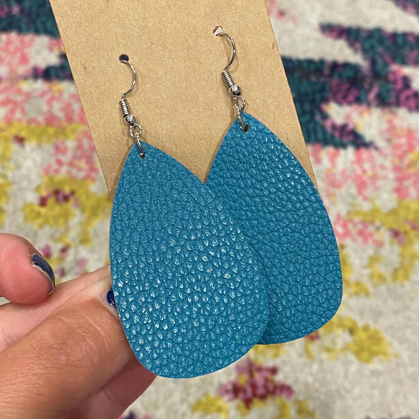 Solid Leather Drop Earrings