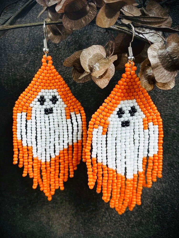 Beaded Ghost Earrings